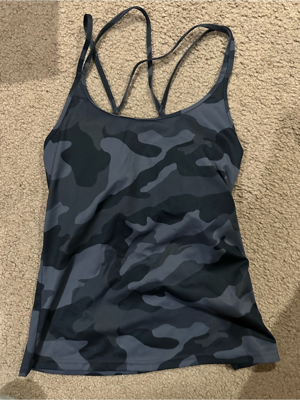 Old Navy Grey & Black Camo Strappy Tank